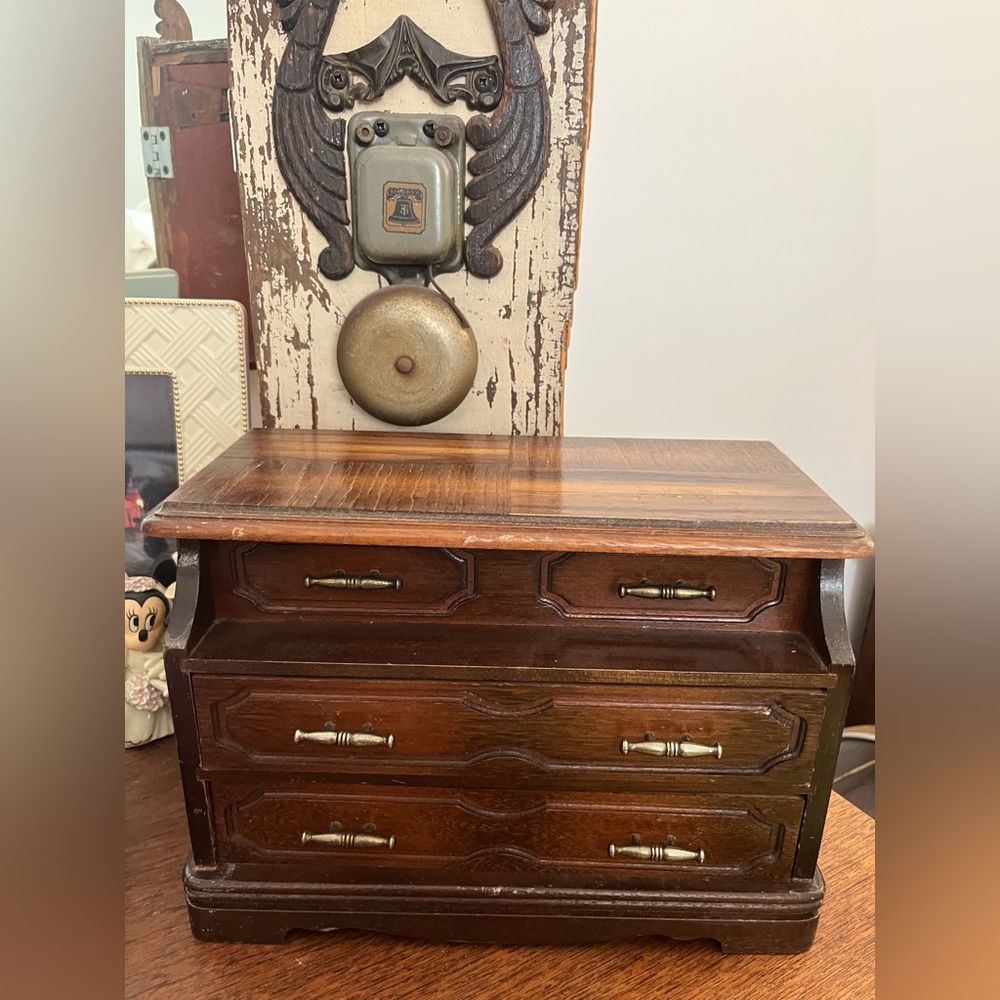 LEAVING SOON Jay Import Co vintage jewelry box styled as miniature bureau